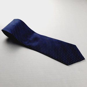 Pantani Mens Tie Black Blue White Floral Print 100% Silk Classic NWT